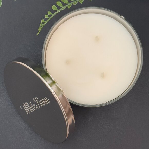 BBW Falling Flurries White Barn Bath & Body Works 3 Wick Candle - Picture 6 of 11